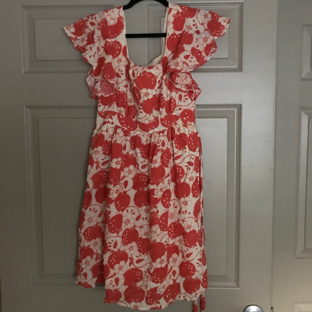 Apple print retro style dress